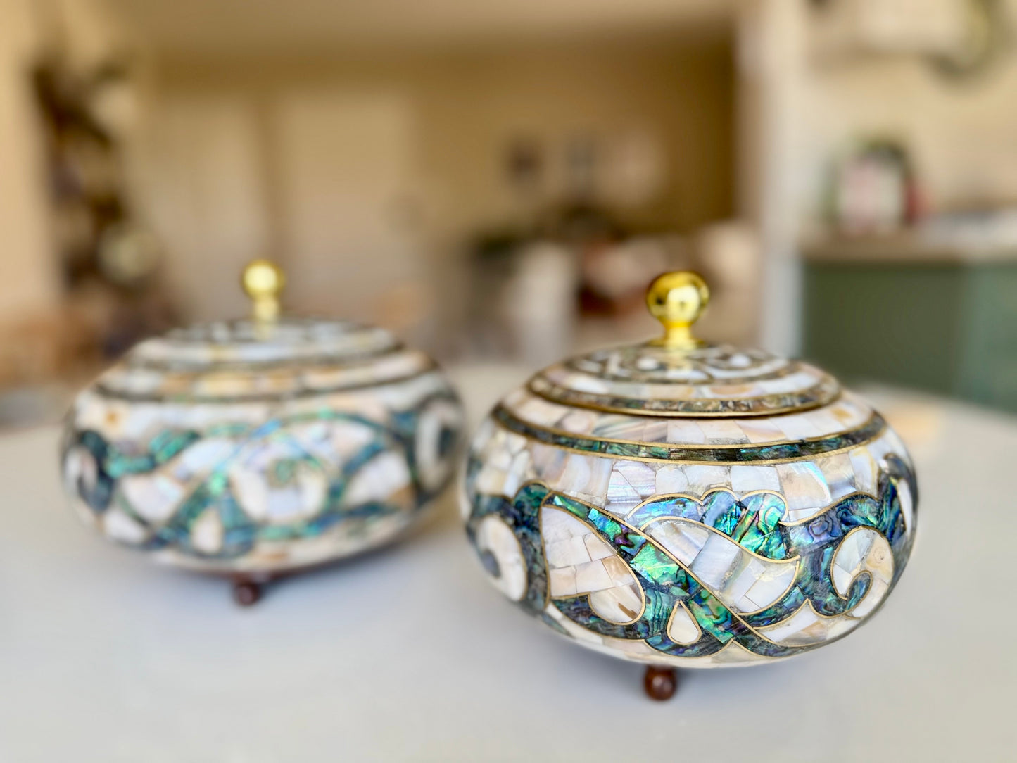 Mother-of-Pearl Lidded Vessel (Medium)