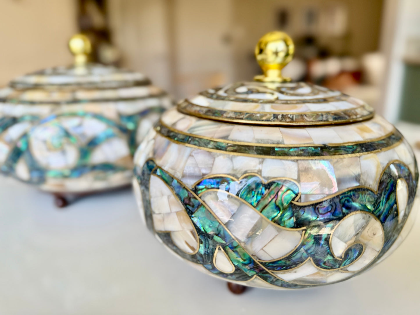 Mother-of-Pearl Lidded Vessel (Medium)