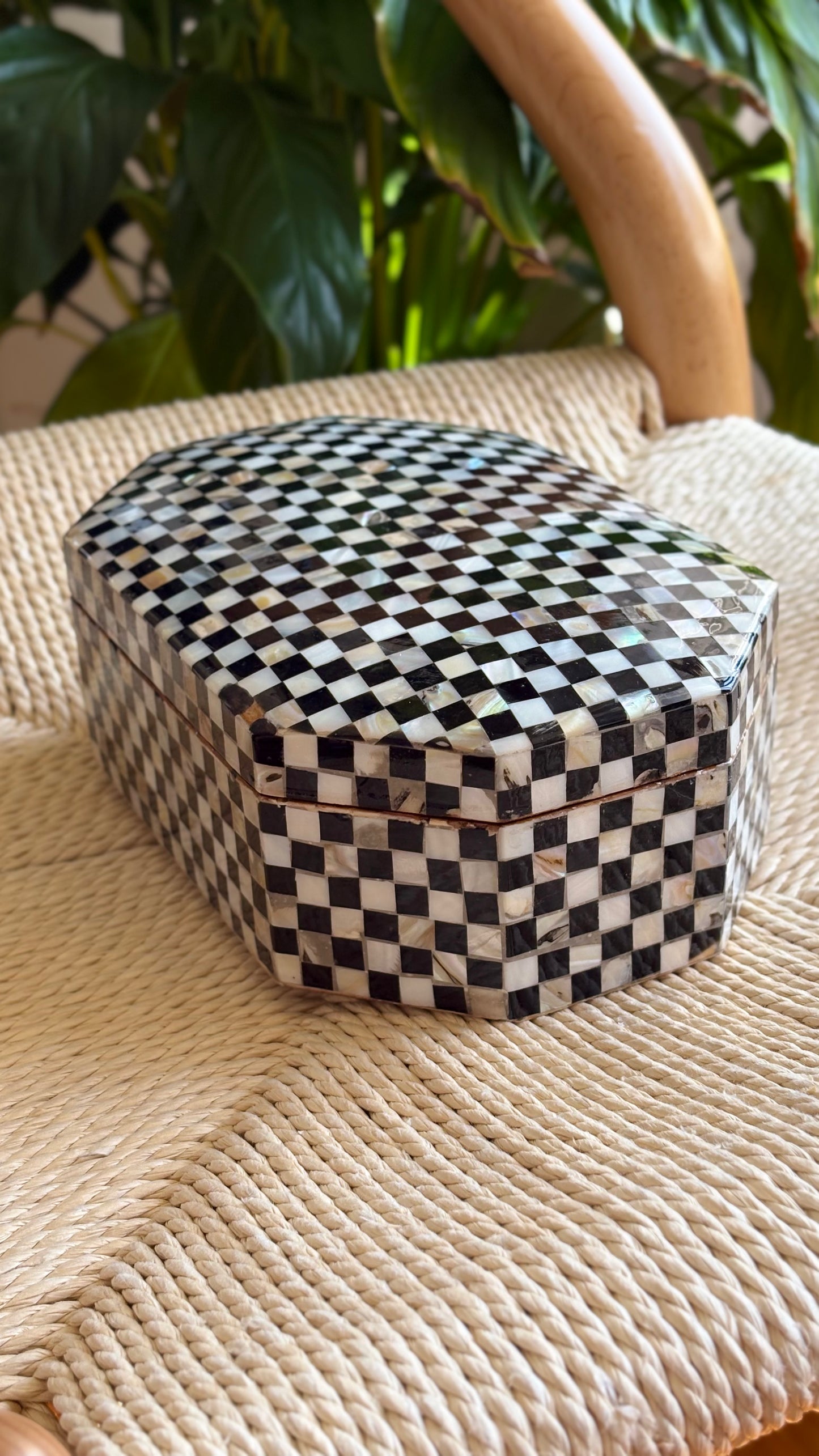 Monaco Checkerboard Shell Box