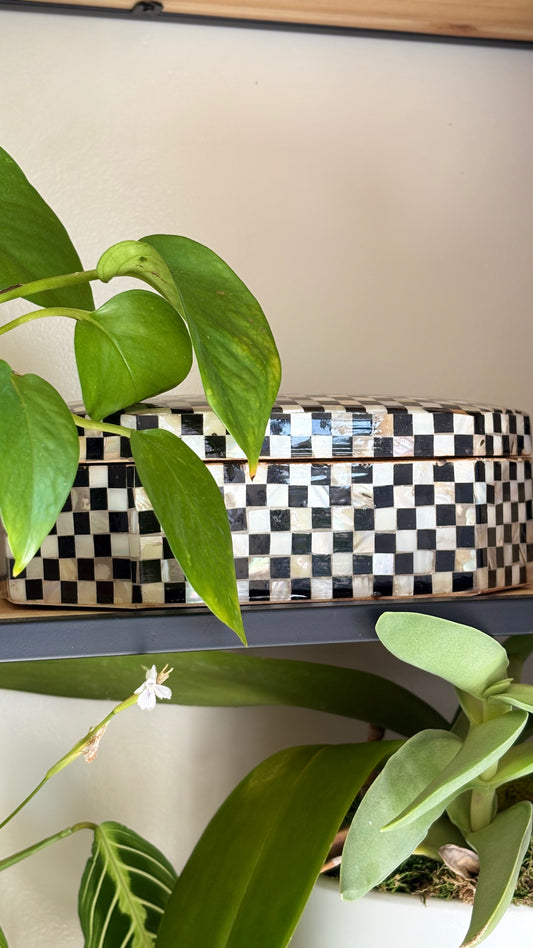 Monaco Checkerboard Shell Box