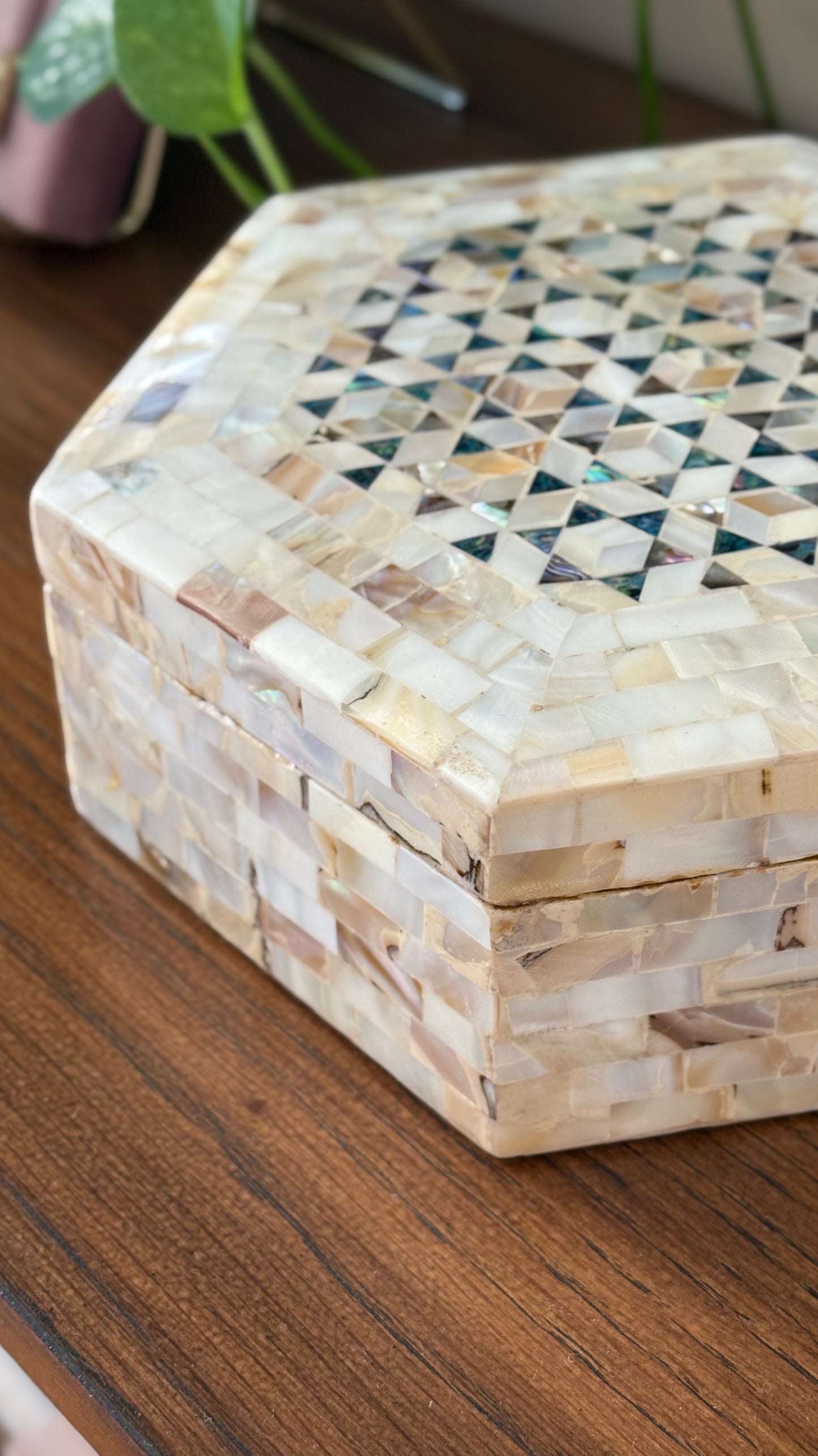 Artisan Geometric Mother-of-Pearl Box