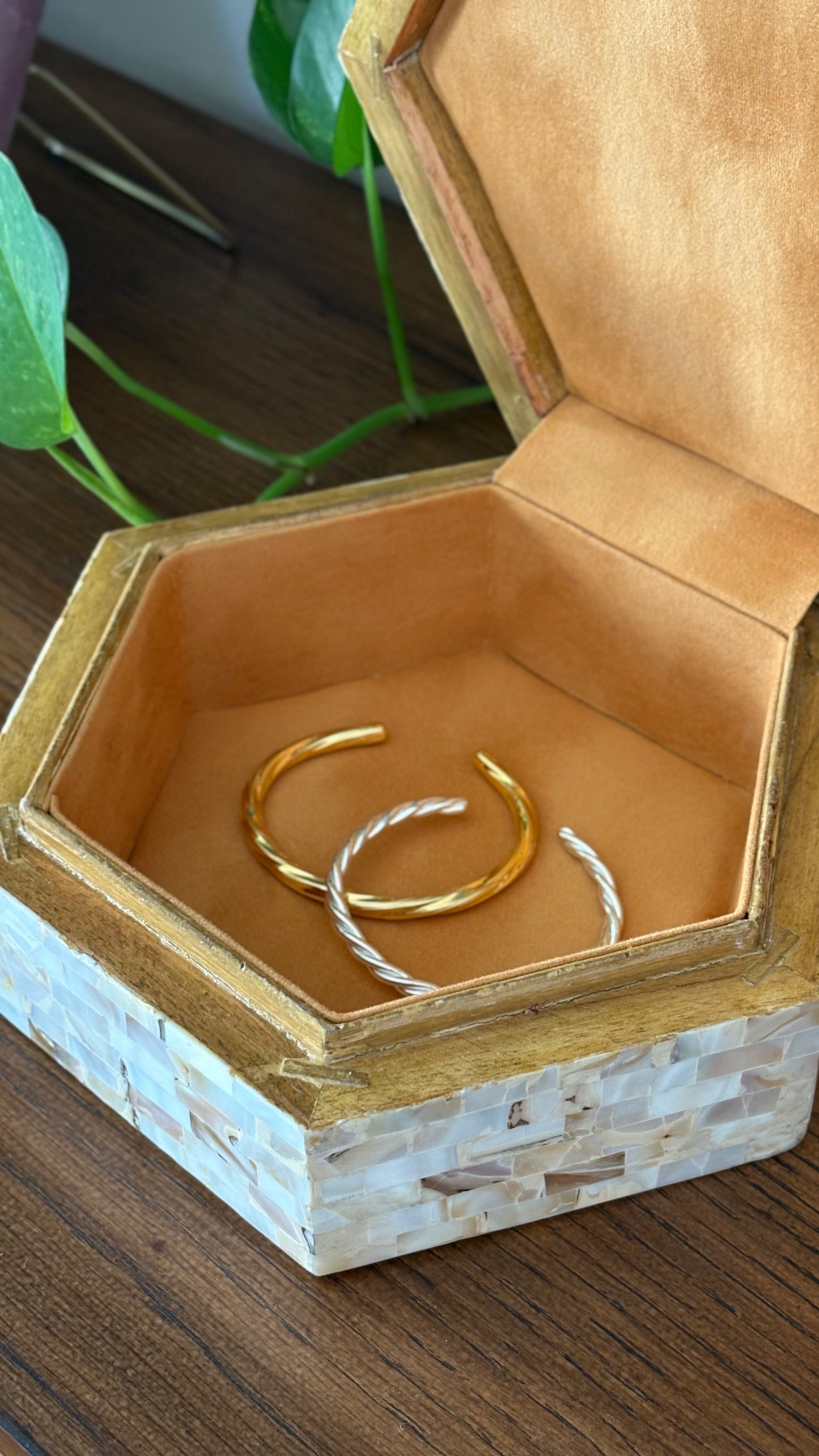 Artisan Geometric Mother-of-Pearl Box